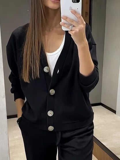 Corenne women's soft button-front jacket and pants set