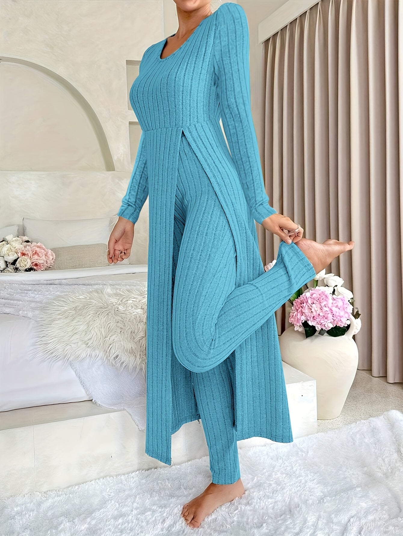 Sabreen | Ribbed Two-Piece Lounge Set