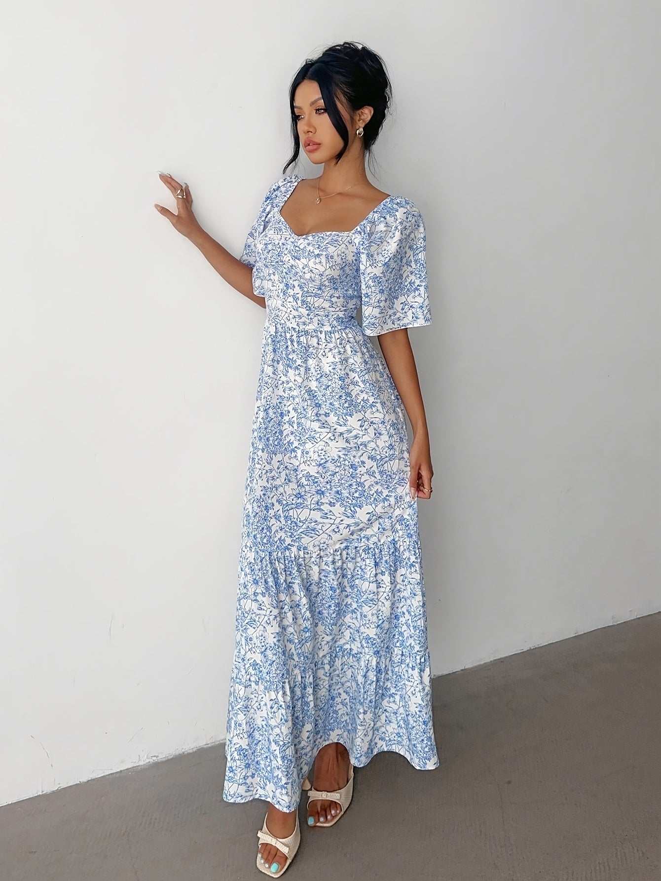 Grace | Sweetheart Tiered Floral Maxi Dress