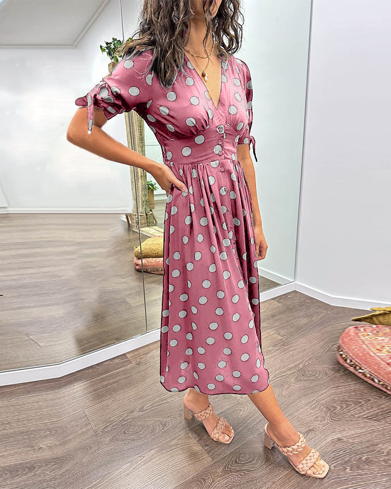 Bellamy | Polka Dot Button-Down Midi Dress