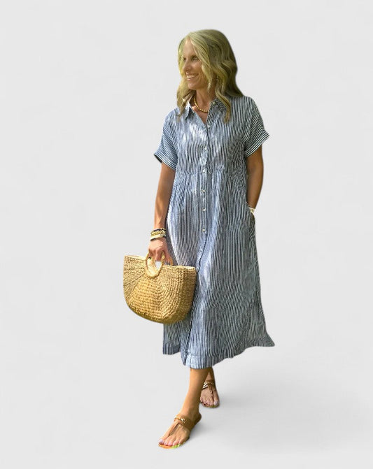 Claribel | Long Striped Midi Dress