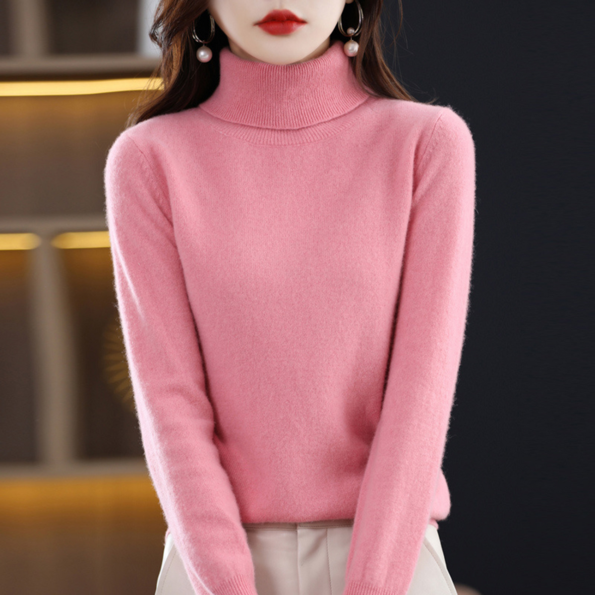 Viveca women's slim turtleneck sweater