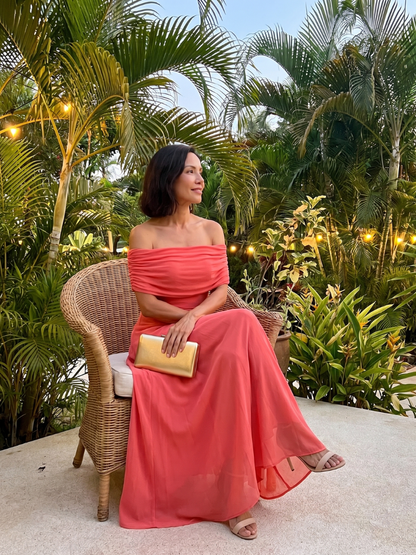 Draped midi dress, alternate angle