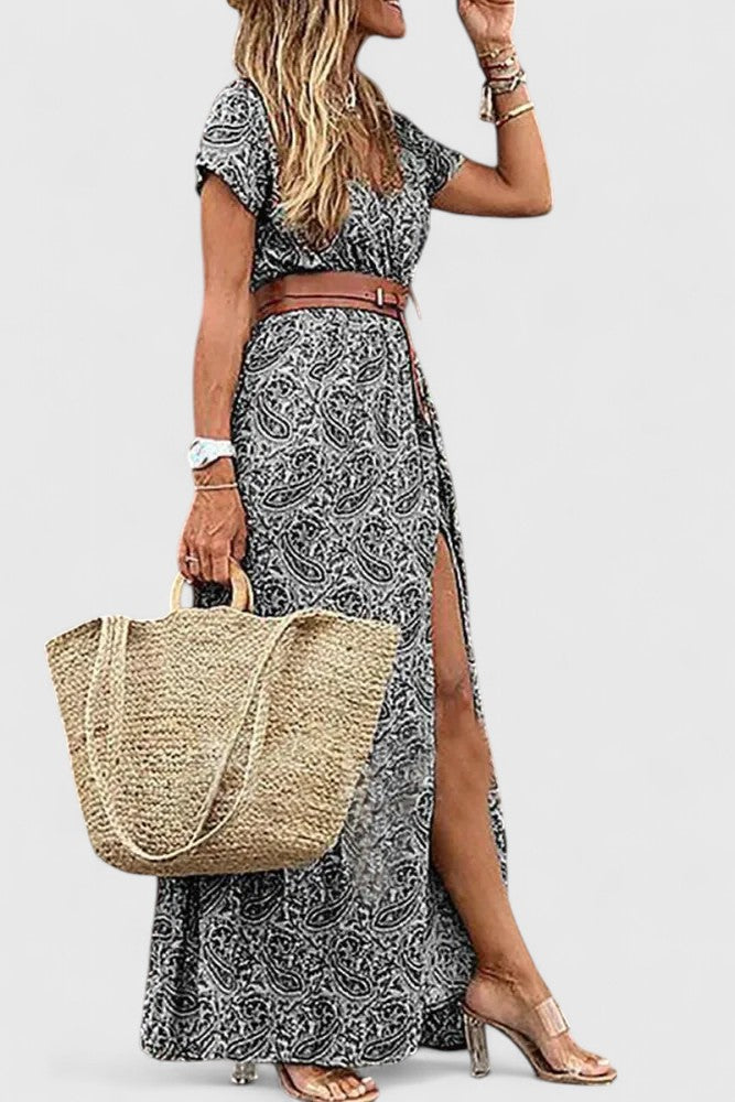Liora | Floral V-Neck Summer Maxi Dress