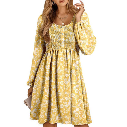 Aveline | Smocked Empire Waist Long Sleeve Mini Dress