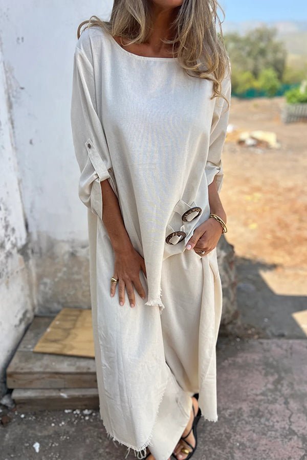 Cecelia | Long Sleeve Flowy Asymmetric Matching Set
