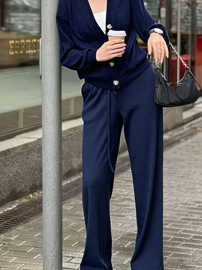 Corenne women's soft button-front jacket and pants set