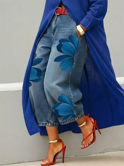 Ingeborg shirt dress and floral print jeans set view 5
