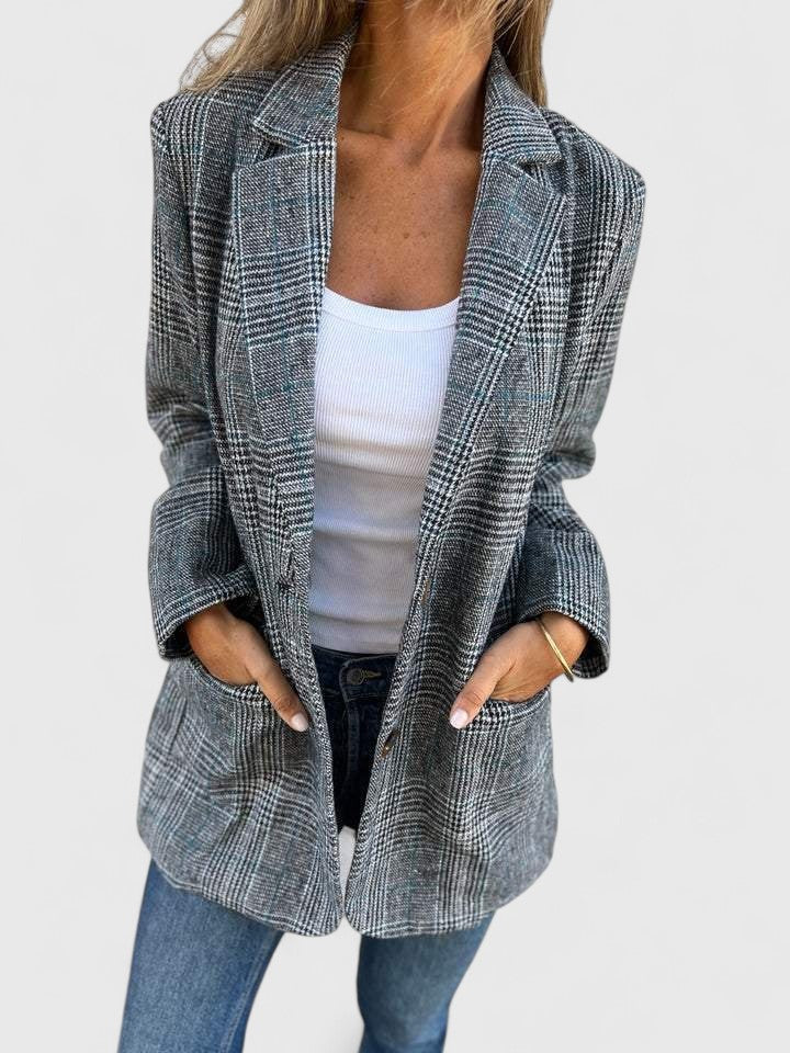 Edda checked blazer with pockets for women