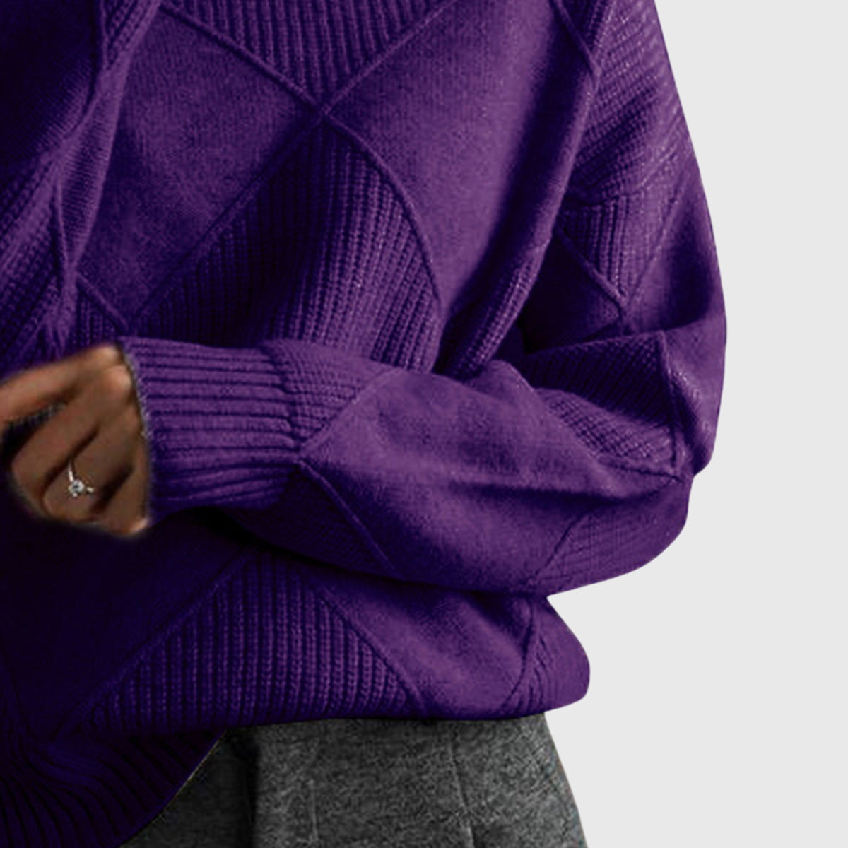 Geneva | Geometric Turtleneck Sweater