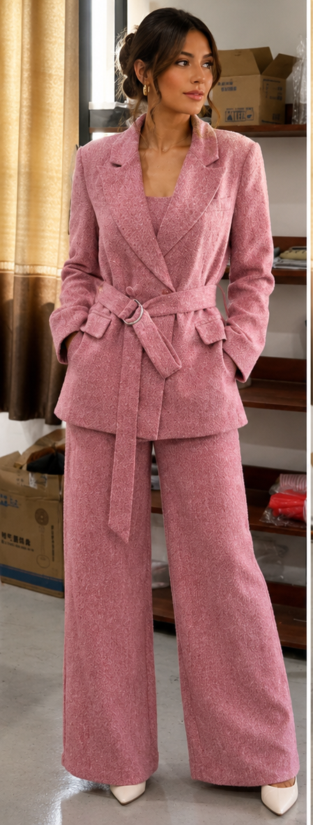 Tailored three-piece blazer suit set