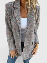 Edda checked blazer with pockets for women