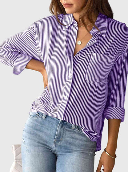 Sylvaine | Striped Collared Shirt