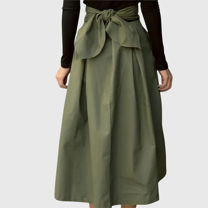 Vivian | Elegant A-Line Midi Skirt With Belt