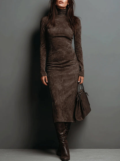 Havilah long-sleeve high-neck midi dress
