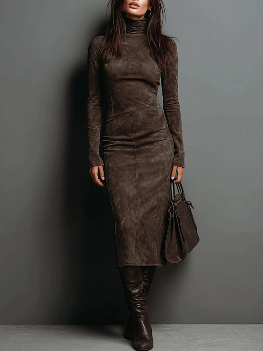 Havilah long-sleeve high-neck midi dress