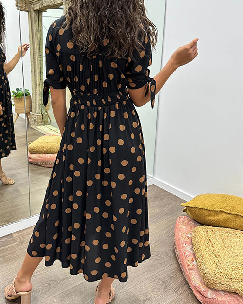 Bellamy | Polka Dot Button-Down Midi Dress