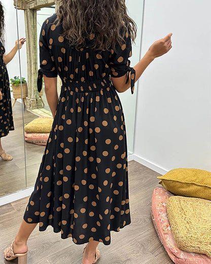 Bellamy | Polka Dot Button-Down Midi Dress