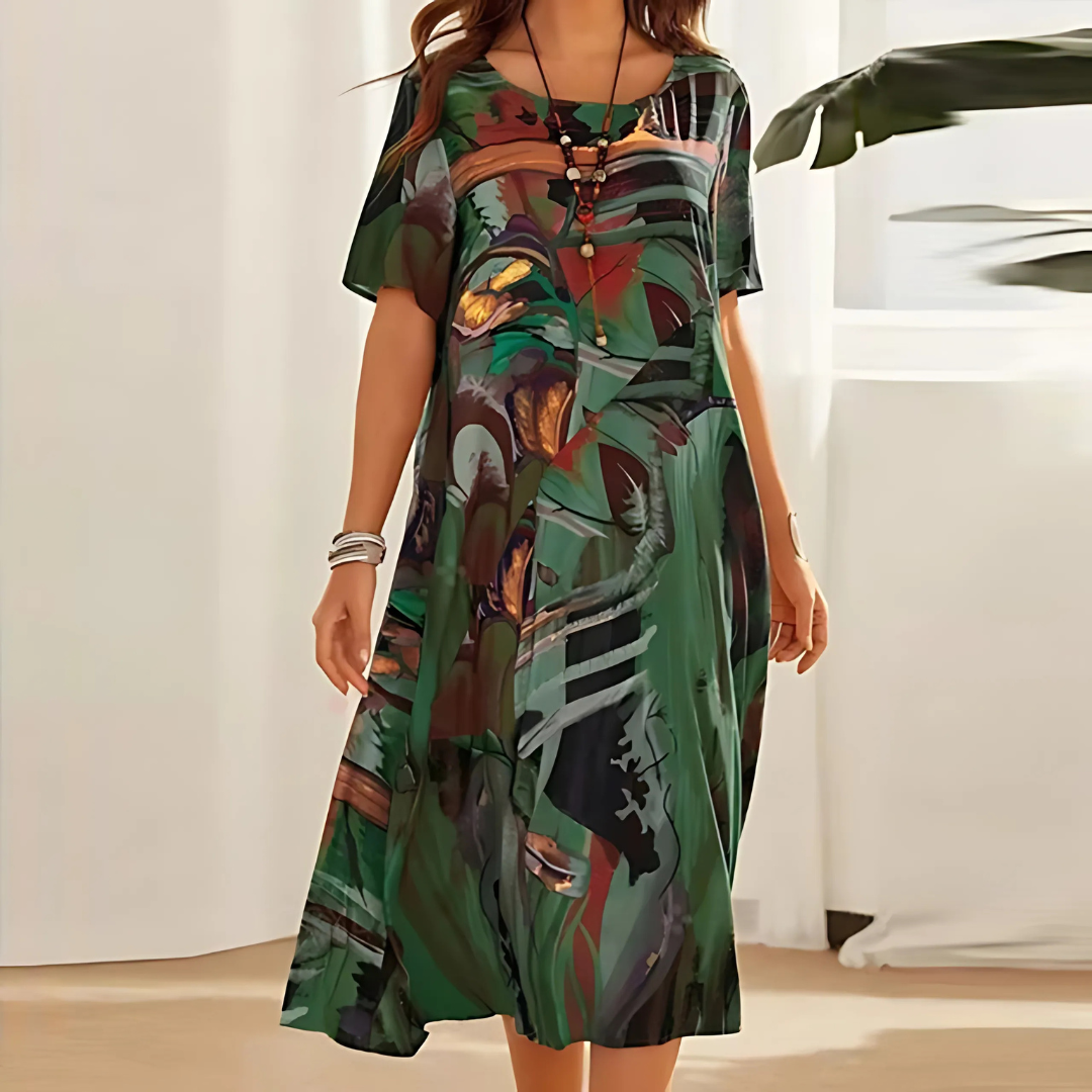 Florena | Elegant Floral Midi Dress