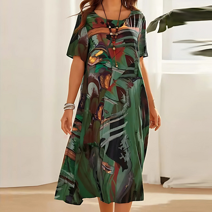 Florena | Elegant Floral Midi Dress