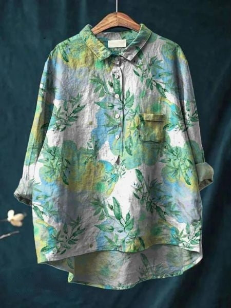 Caroline | Elegant Floral Print Relaxed Blouse