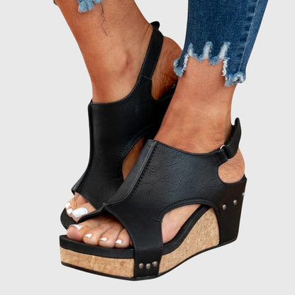 Bristol wedge sandals back view