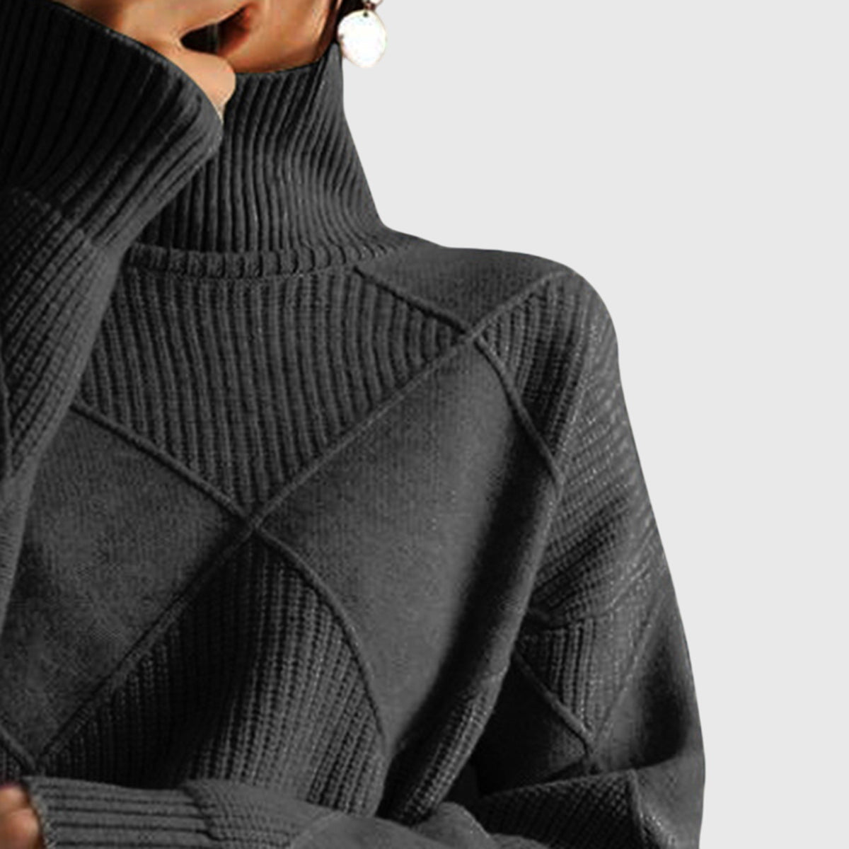 Geneva | Geometric Turtleneck Sweater
