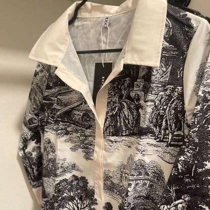Colette | Toile Print Mini Shirt Dress
