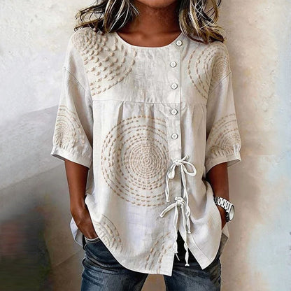 Lena | Embroidered Drawstring Top
