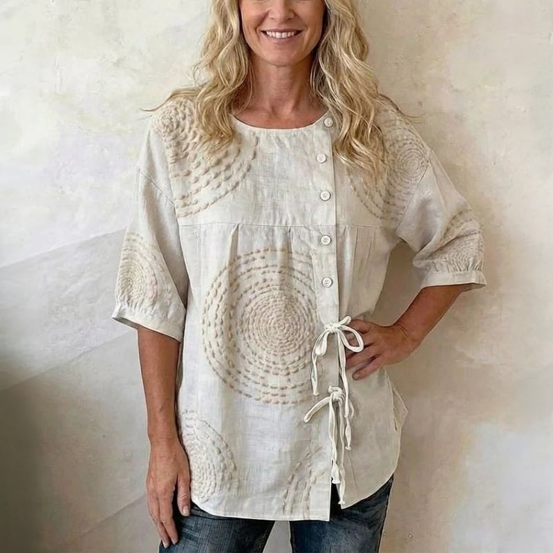 Textured embroidered top back view