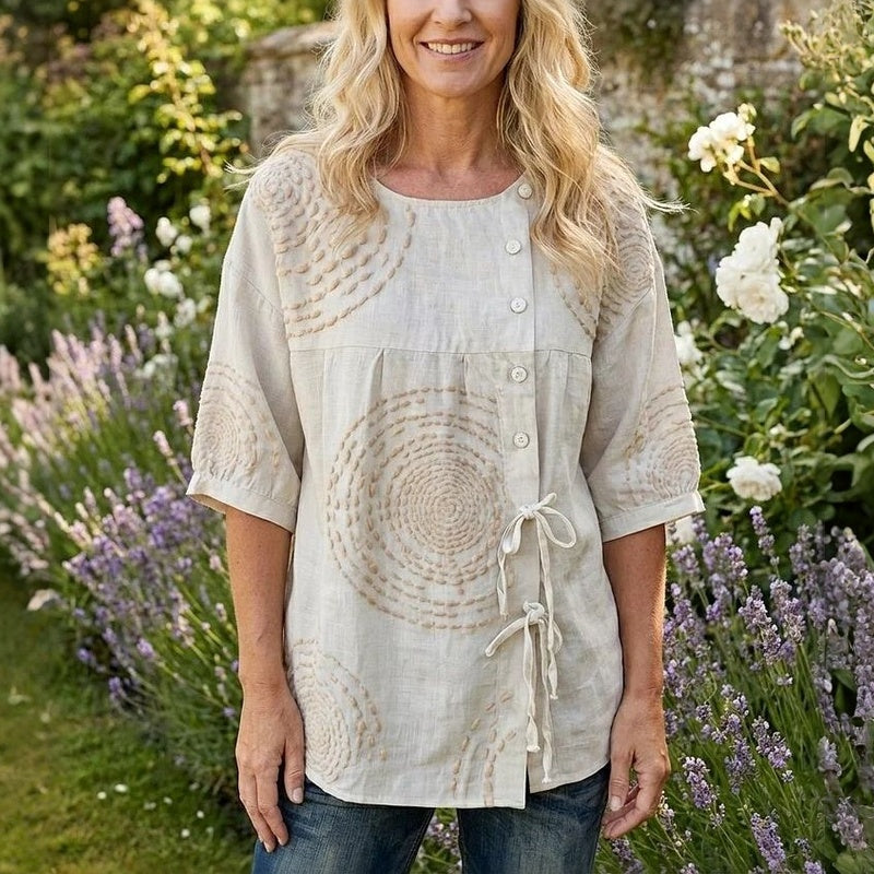 Embroidered top showing textured detail