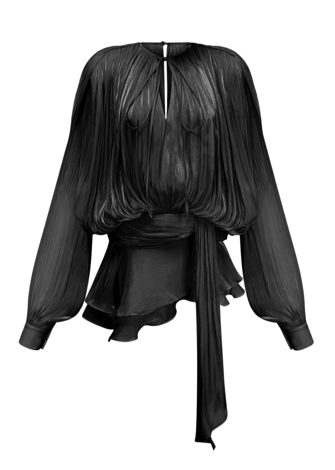 Estée pleated dress structured shoulder detail