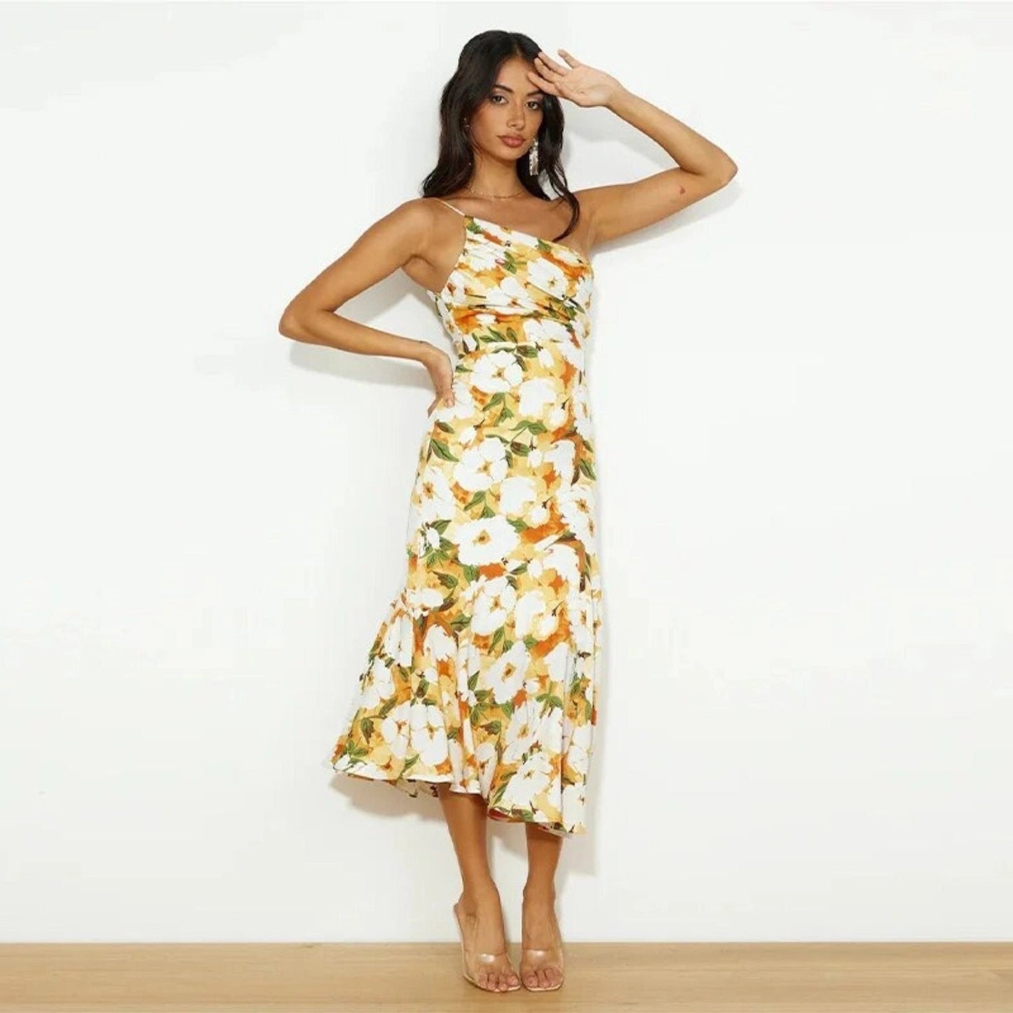 Asteria | One Shoulder Floral Maxi Dress