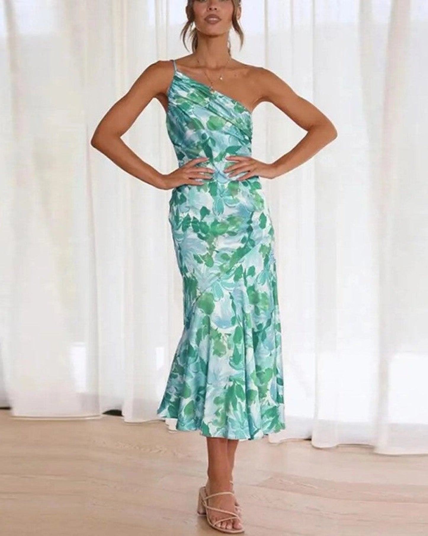 Asteria | One Shoulder Floral Maxi Dress