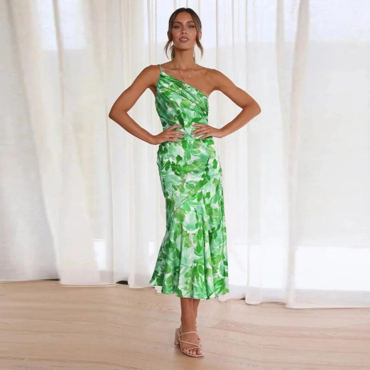 Asteria | One Shoulder Floral Maxi Dress
