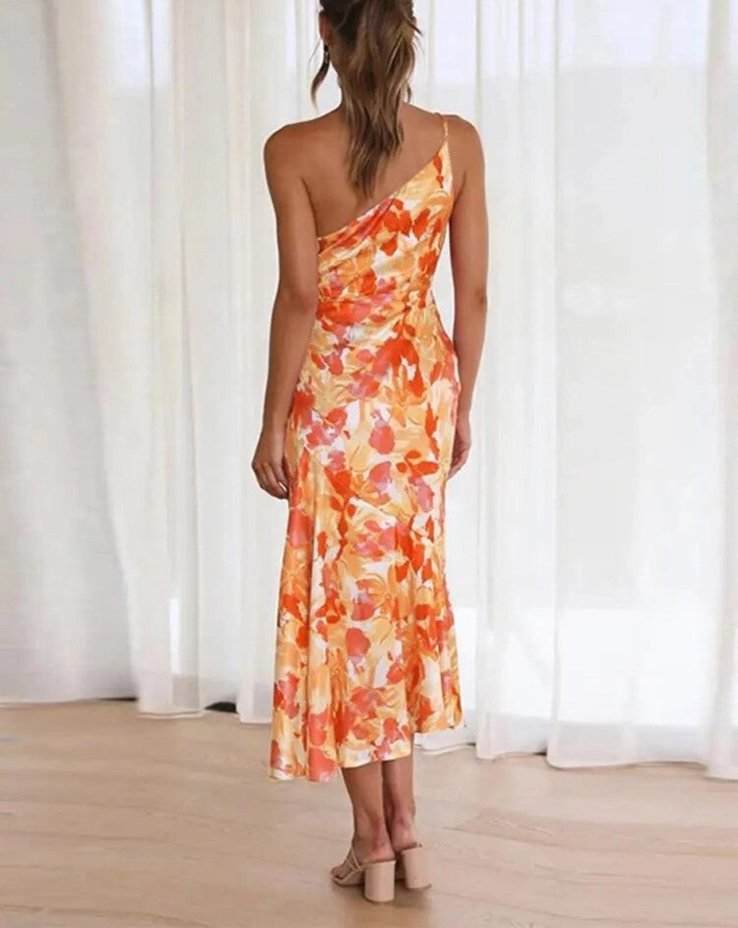 Asteria | One Shoulder Floral Maxi Dress