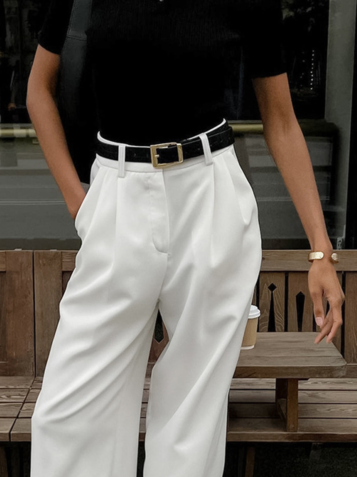 Delyse women's elegant straight-leg trousers