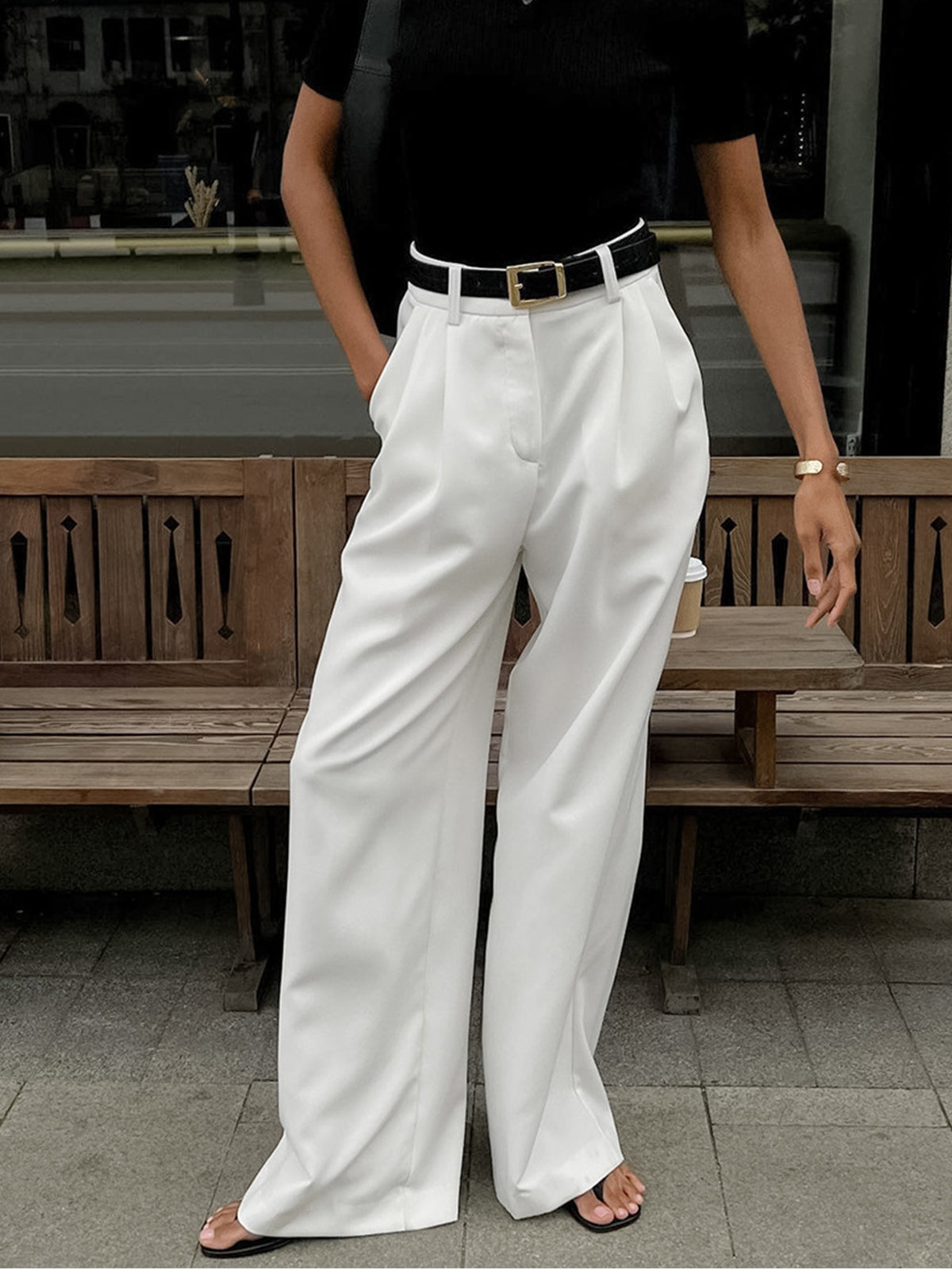 Delyse women's elegant straight-leg trousers