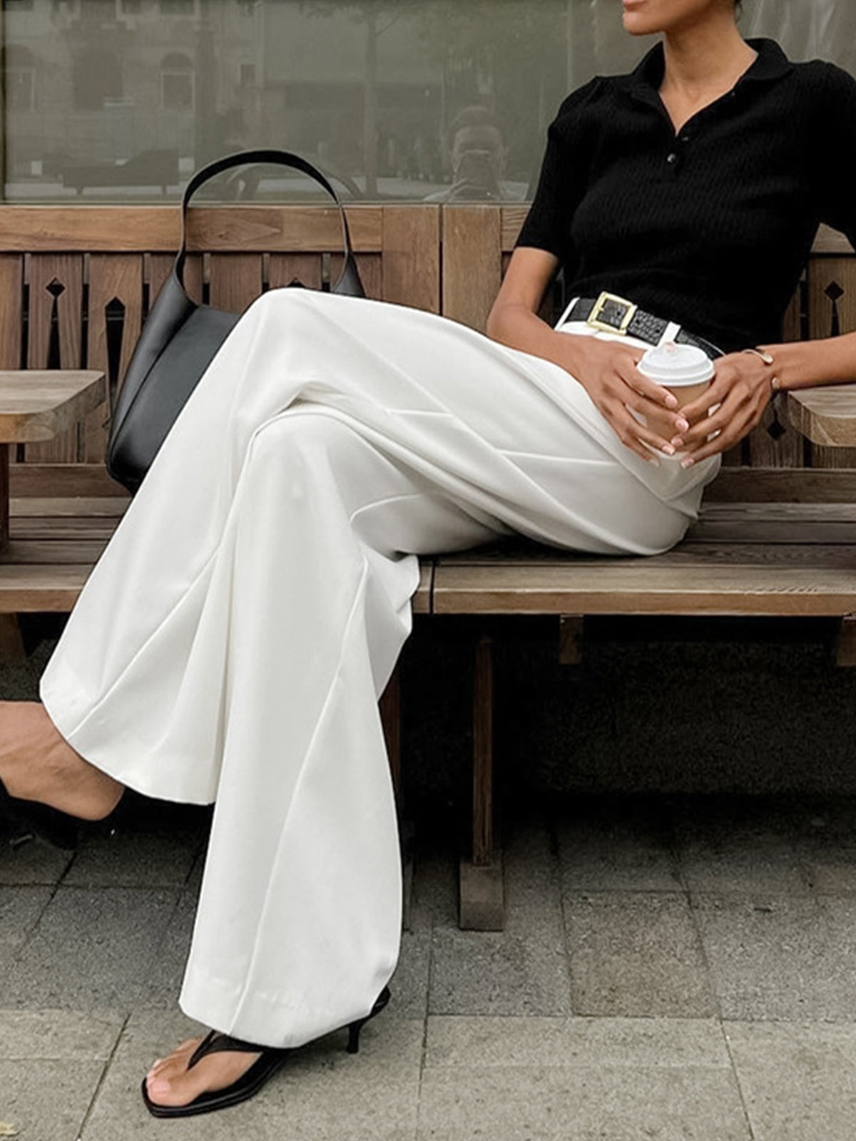 Delyse women's elegant straight-leg trousers
