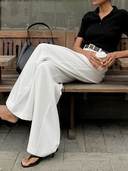 Delyse women's elegant straight-leg trousers
