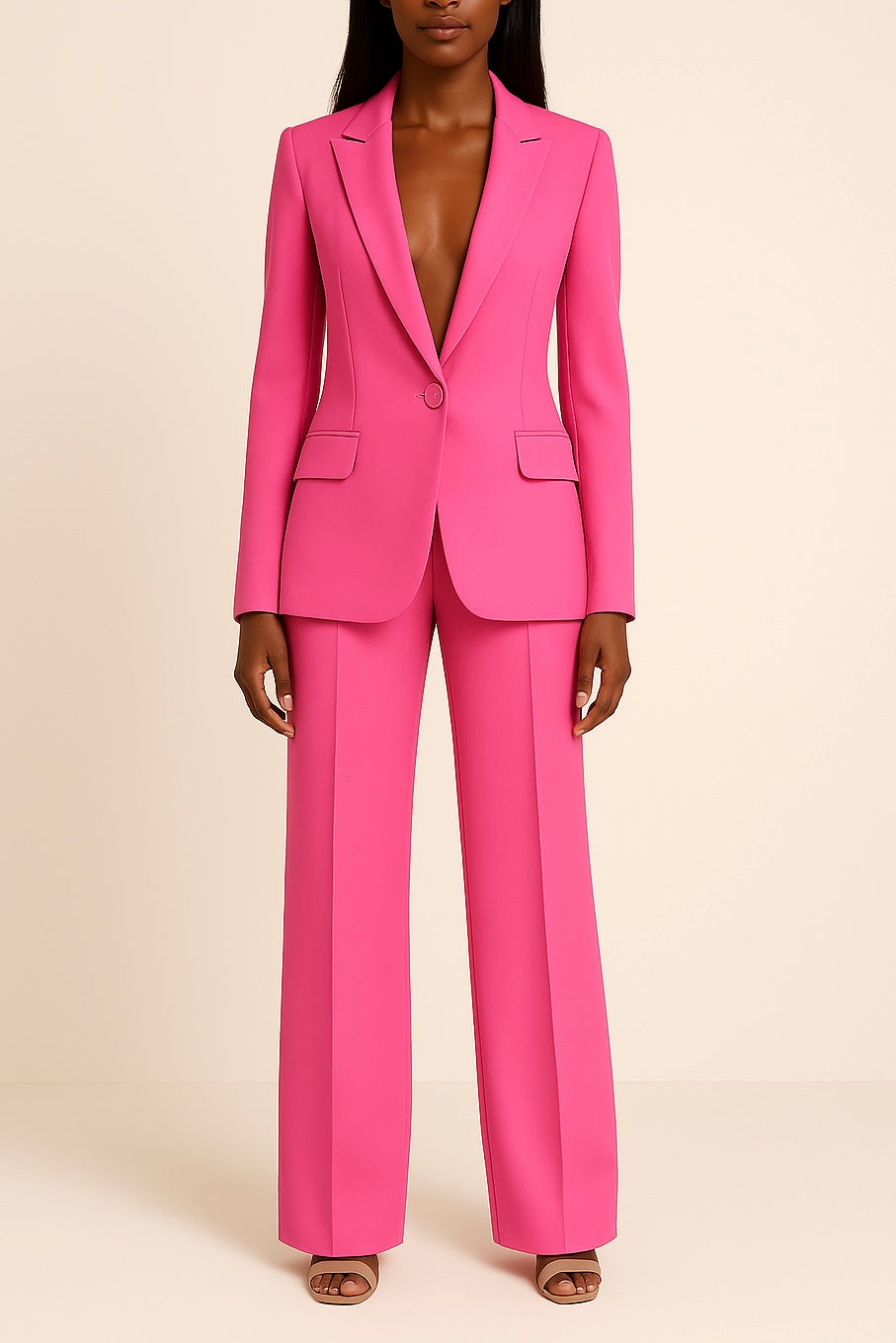 Ella | Tailored Pantsuit Set with Long Blazer