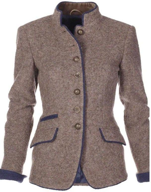 Séraphine | Contrast-Trim Tailored Blazer