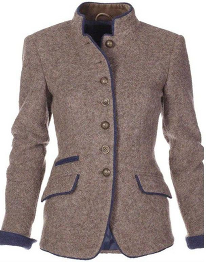 Séraphine | Contrast-Trim Tailored Blazer