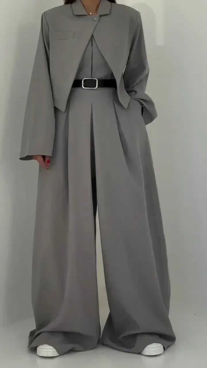 Ravella | Bustier, Jacket & Wide-Leg Trouser Set