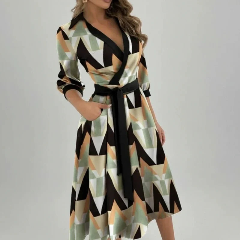 Coralind | Belted A-Line Midi Dress