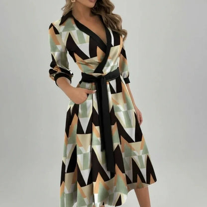 Coralind | Belted A-Line Midi Dress