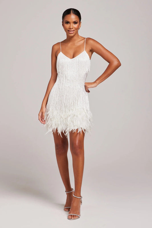 Brillea | Feather Fringe Cocktail Dress