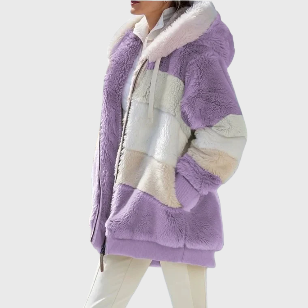 Faelith fleece winter jacket with faux-fur hood