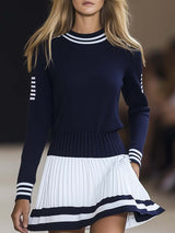 Gwenllian women's striped long-sleeve mini dress