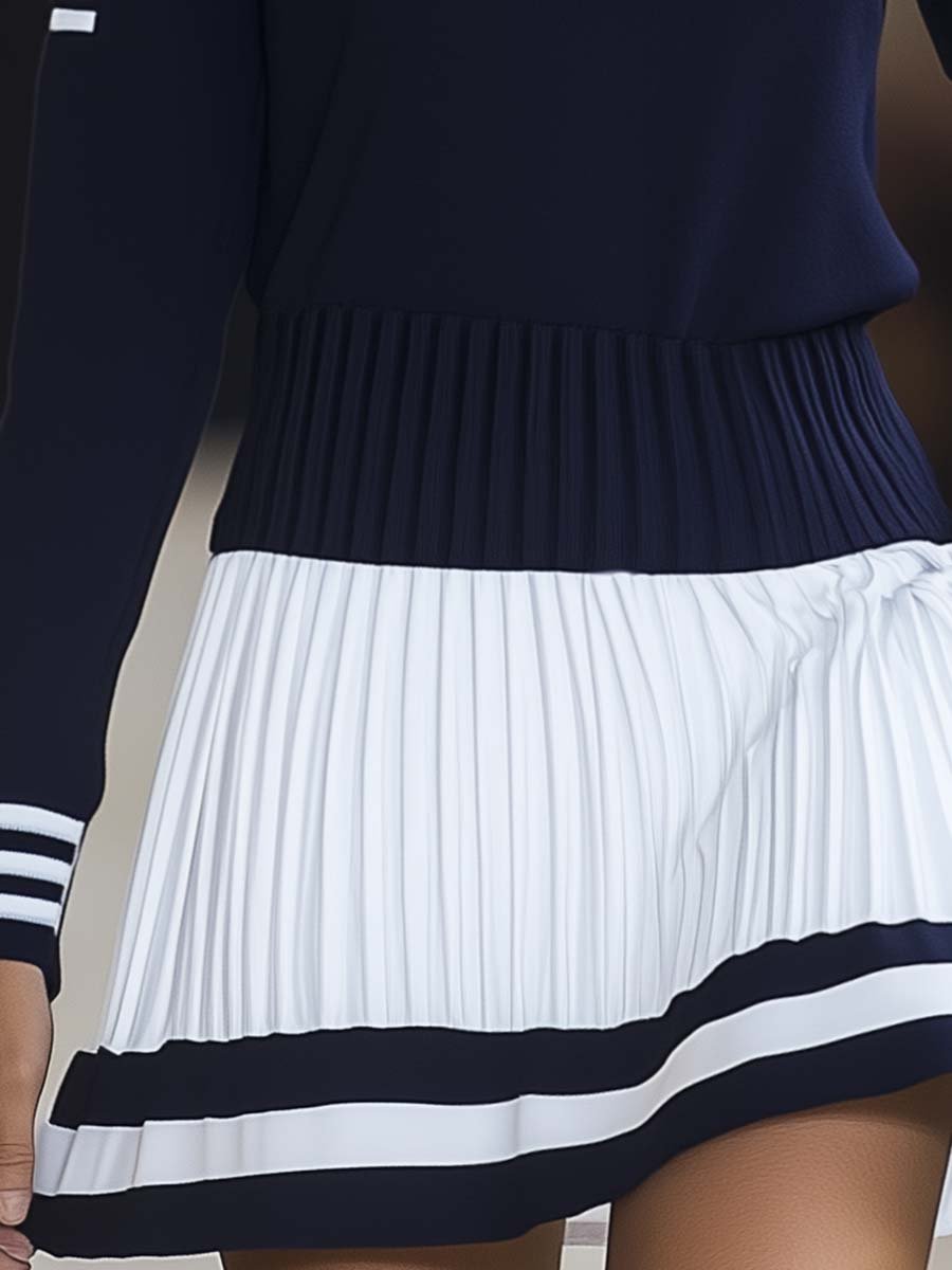 Gwenllian women's striped long-sleeve mini dress